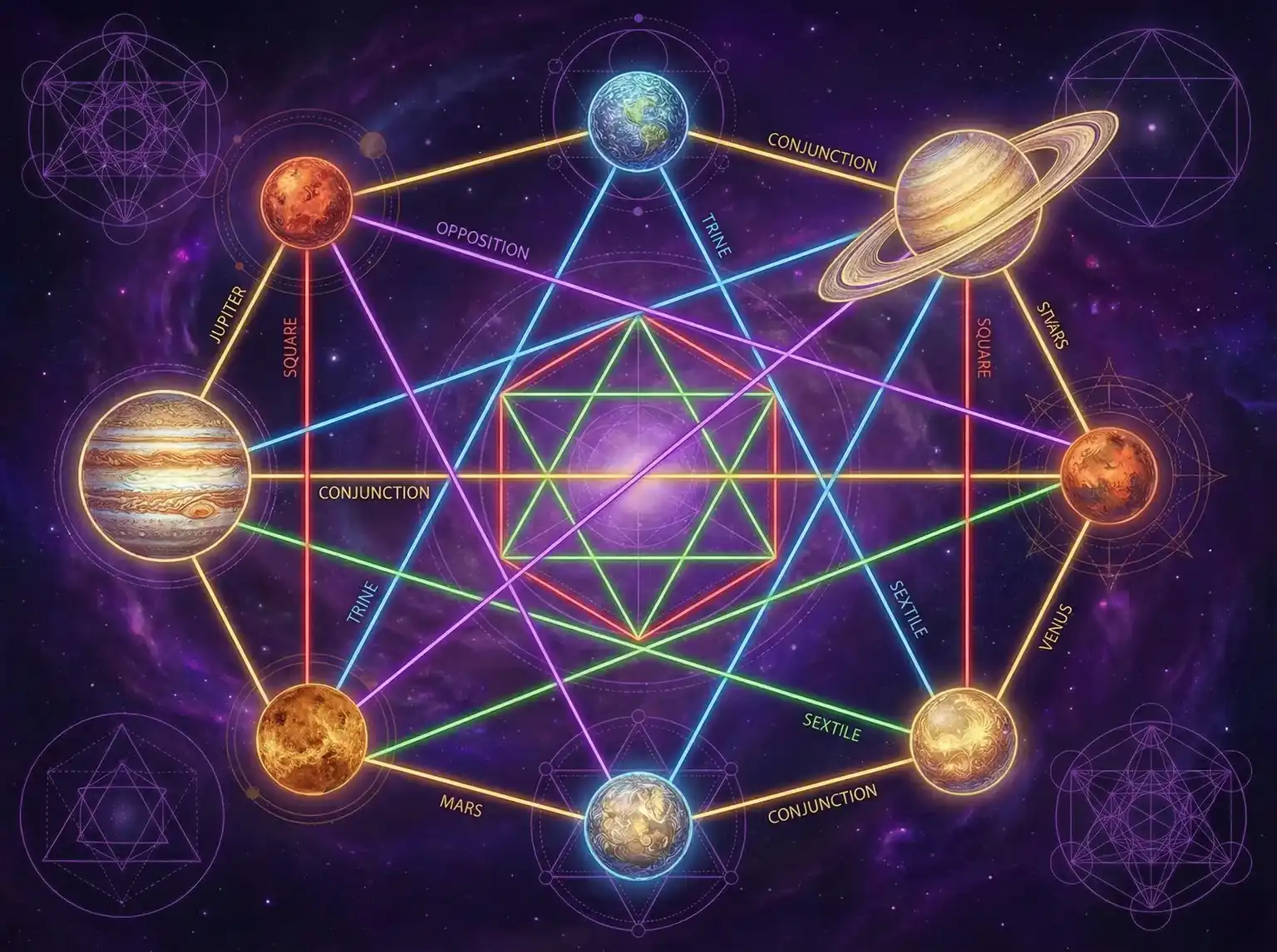 行星相位解读 - 喝尿小说 | 占星学进阶